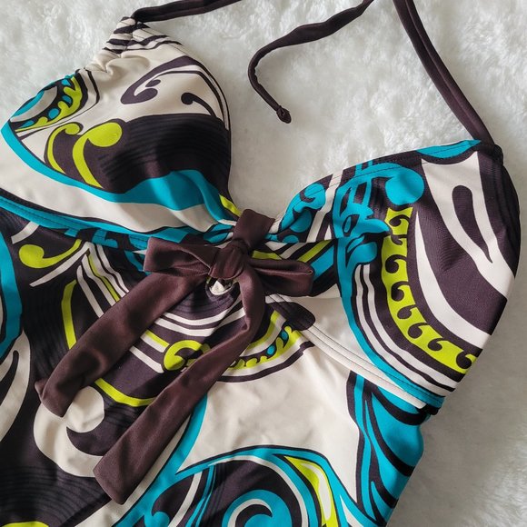 Apt. 9 Ladies Swimwear Padded Halter/Tankini Size 12 - Picture 3 of 8